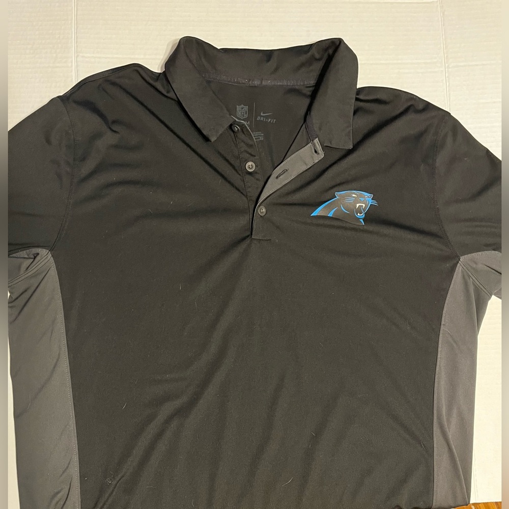 NIKE DRI-FIT CAROLINA PANTHERS SHORT SLEEVE POLO SHIRT MENS XL EXCELLENT